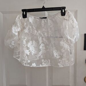 ASOS Elegant White Floral Lace Crop Top